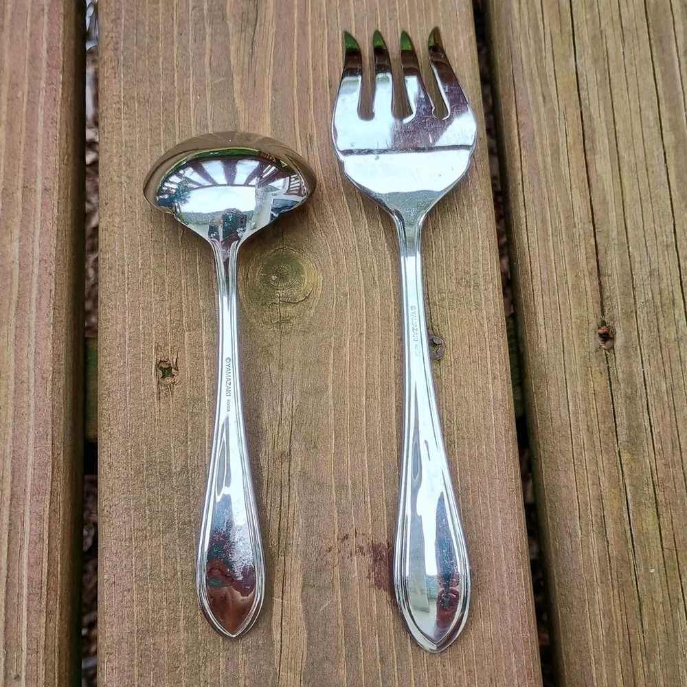 Mayfair Gold By Yamazaki 2 Piece Serving Set Meat Fork Ladle